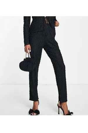 Lola May Pantaloni testurizzati neri in coordinato
