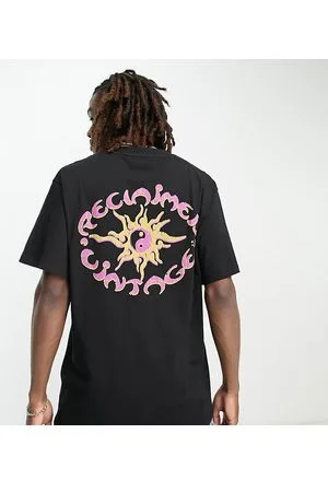 Reclaimed T-shirt nera con grafica circolare con sole