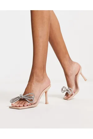 Public Desire Level Up - Sabot beige in vernice con fiocco decorato