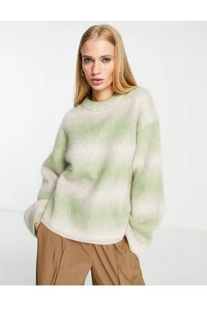 & OTHER STORIES Maglione in misto lana bianco e verde a righe