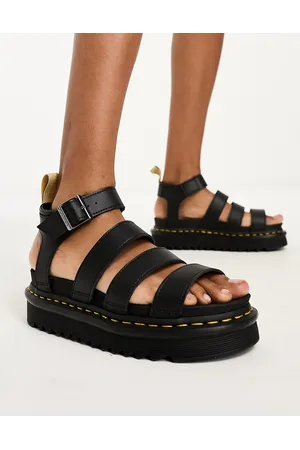 Dr. Martens Blaire - Sandali in pelle vegan con suola grossa neri