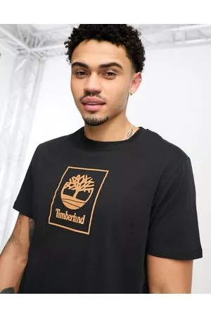 Timberland Stack - T-shirt nera con logo al centro