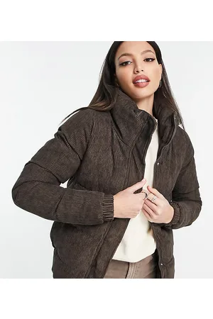 Brave Soul Tall - Slay - Piumino in velluto a coste marrone cioccolato