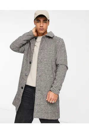 Brave Soul Cappotto nero e bianco a quadri