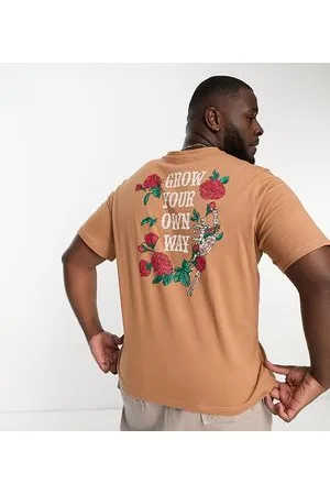 Bolongaro Plus - T-shirt marrone con stampa sul retro