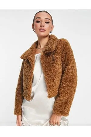 Unreal Fur Giacca corta in pelliccia sintetica marrone