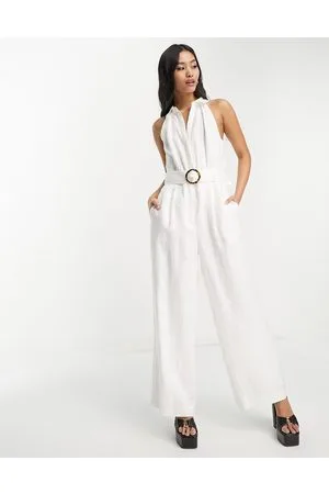 Forever New Tuta jumpsuit senza maniche color avorio con cintura