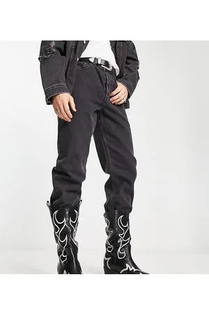 Public Desire Stivali western neri con fiamma color crema