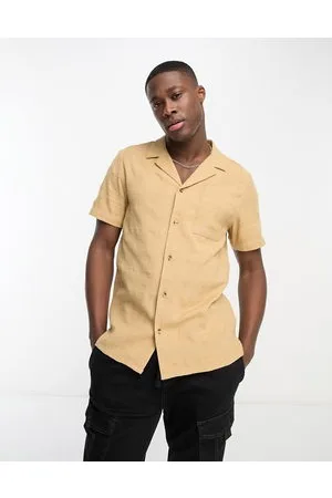 New Look Camicia testurizzata color cuoio con rever