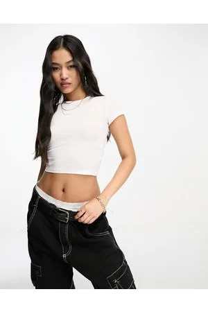 Monki T-shirt mini ristretta bianca