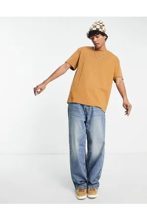 Weekday T-shirt oversize color senape
