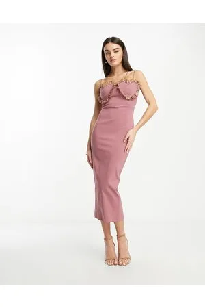 Vesper Vestito canotta midi con applicazioni in pizzo a forma di cuori