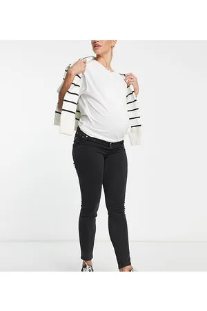 ASOS ASOS DESIGN Maternity - Jeans super skinny slavato con fascia sopra il pancione