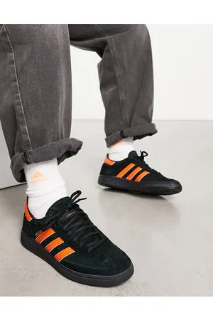 adidas Handball Spezial - Sneakers nere e arancioni con suola in gomma
