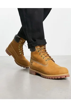 Timberland Stivali premium in pelle nabuk color cuoio da 6"