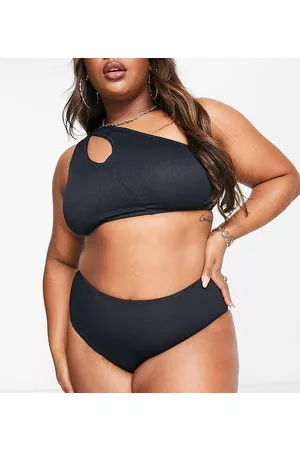 We Are We Wear Plus - Tia - Slip bikini double-face a vita alta color caramello e