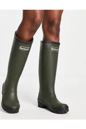 Barbour Abbey Tall - Stivali da pioggia con logo colore oliva