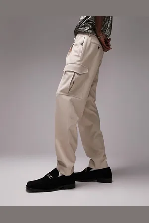 Topman Pantaloni cargo affusolati sporco a spina di pesce