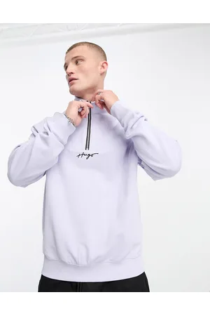 HUGO BOSS Dogota - Felpa chiaro comoda con logo e zip corta