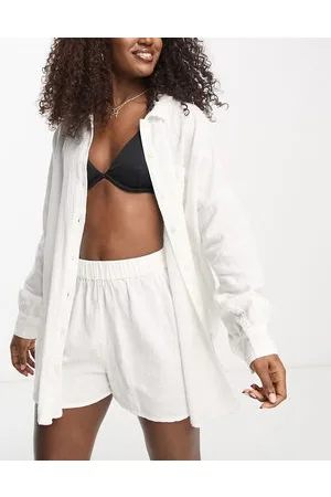 ASOS Camicia da mare testurizzata bianca con bottoni