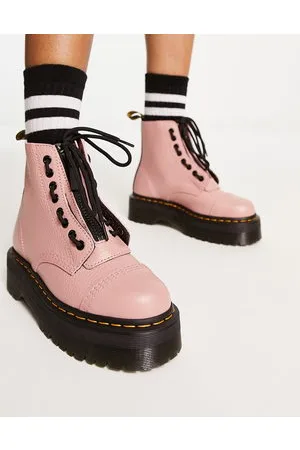 Dr. Martens Sinclair - Stivaletti flatform in pelle color pesca