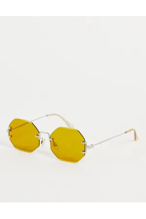 Jeepers Peepers Occhiali da sole - Occhiali da sole esagonali gialli in metallo
