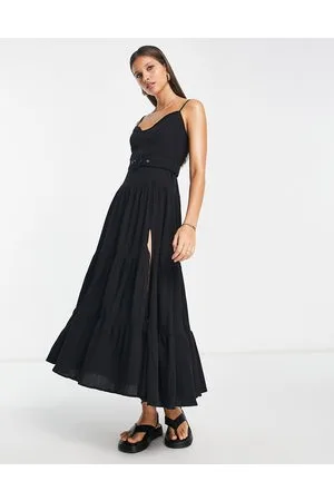 ASOS Prendisole lungo a balze con cintura