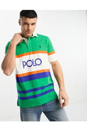 Ralph Lauren Polo stile rugby vestibilità classica a maniche corte a righe con logo