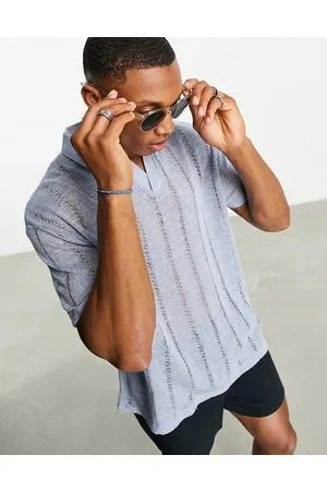 ASOS Camicia polo comoda trasparente testurizzato con rever