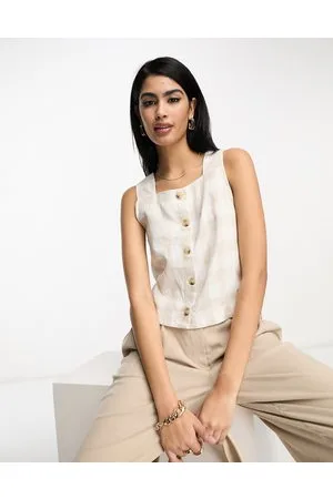 Madewell Top a quadri con bottoni