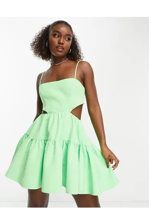 Bardot Vestito corto strutturato vivace con tasche e cut-out