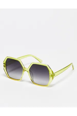 Jeepers Peepers Occhiali da sole esagonali oversize color lime
