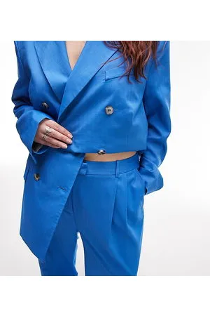 Topshop Curve - Pantaloni in tessuto tonic con taglio maschile