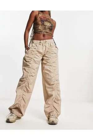 ASOS Pantaloni parachute color sabbia con arricciature