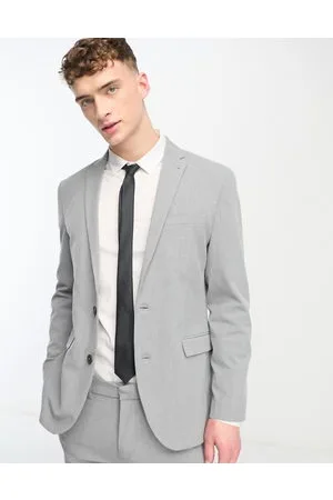 New Look Giacca da abito slim grigia