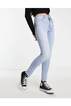 ONLY Blush - Jeans skinny azzurri con fondo sfrangiato