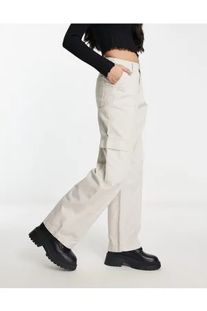 River Island Pantaloni cargo dritti écru