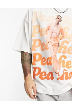 ASOS T-shirt oversize unisex pietra con stampa di "Justin Bieber"