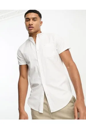 Hollister Icon - Camicia Oxford a maniche corte bianca con logo