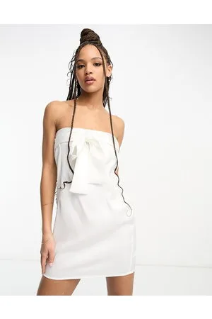 Pieces® Bride To Be - Vestito corto a fascia con fiocco sul retro