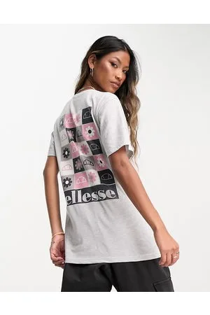 Ellesse Petalian - T-shirt chiaro con stampa di margherite sul retro