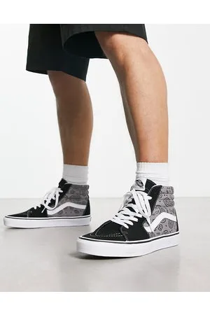 Vans Sk8-Hi - Sneakers alte grigie con stampa cachemire