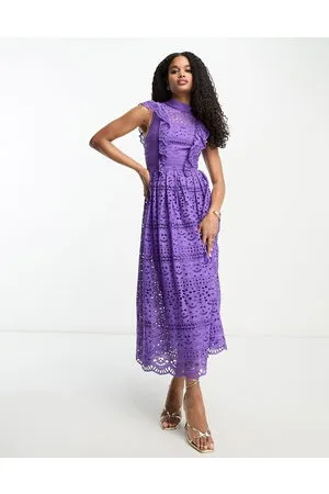 ASOS Vestito midi in pizzo con fiocco sul retro