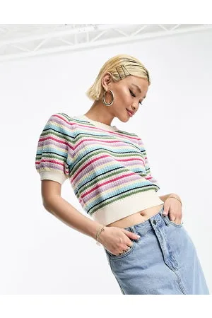 & OTHER STORIES Top a maniche corte in maglia a righe