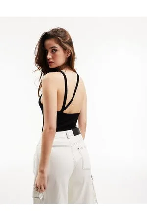 ASOS Body con spalline asimmetriche sul retro nero