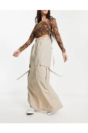 ASOS Gonna cargo lunga color sabbia