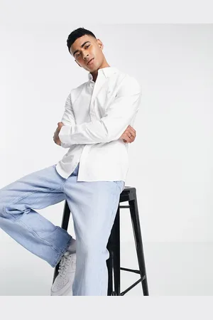 Farah Brewer - Camicia Oxford slim bianca in cotone