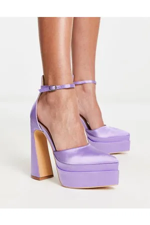 Truffle Collection Scarpe con tacco e plateau lilla a punta