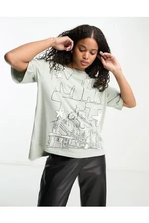 ASOS T-shirt oversize pesante con grafica "Manhattan Stars"
