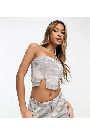 AsYou Corsetto in denim con stampa mimetica in coordinato